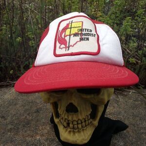 Vintage United Methodist Men Patch Snap Trucker Hat Cap